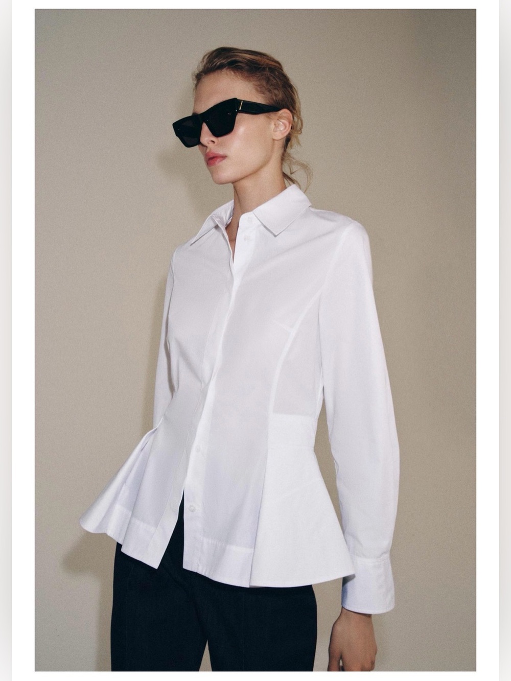❗️BUY NOW-WILL BE REMOVED on 9/3❗️ZARA ZW COLLECTION PEPLUM POPLIN SHIRT - Picture 3 of 9